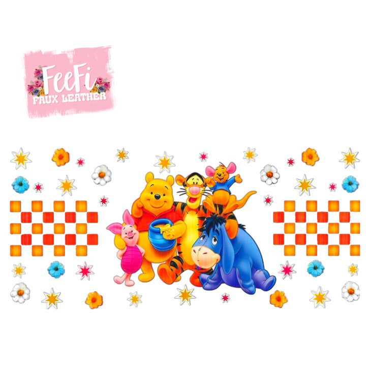 Pooh Bear UV DTF Cup Wrap – Easy Cup Wrap for Tumblers & Projects FeeFiFauxLeather