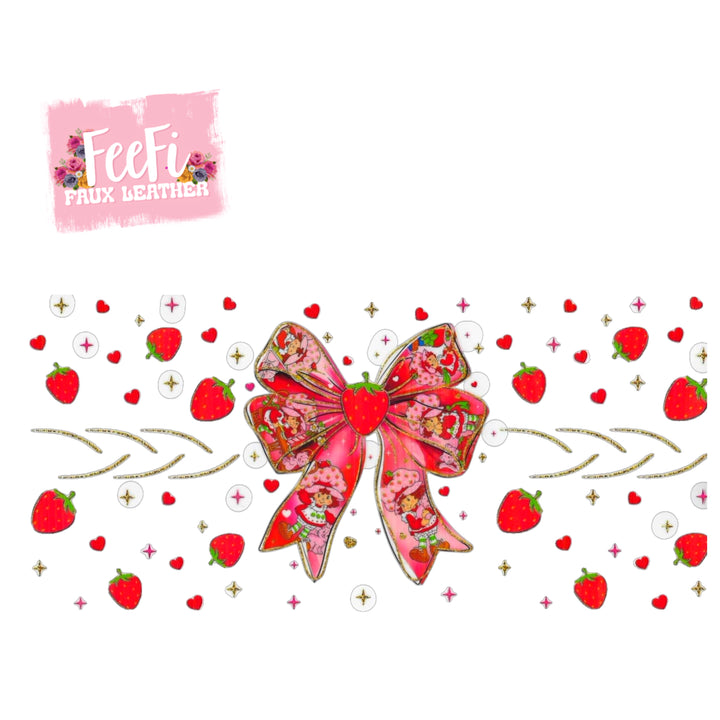 Strawberry Shortcake UV DTF Cup Wrap – Easy Cup Wrap for Tumblers & Projects FeeFiFauxLeather
