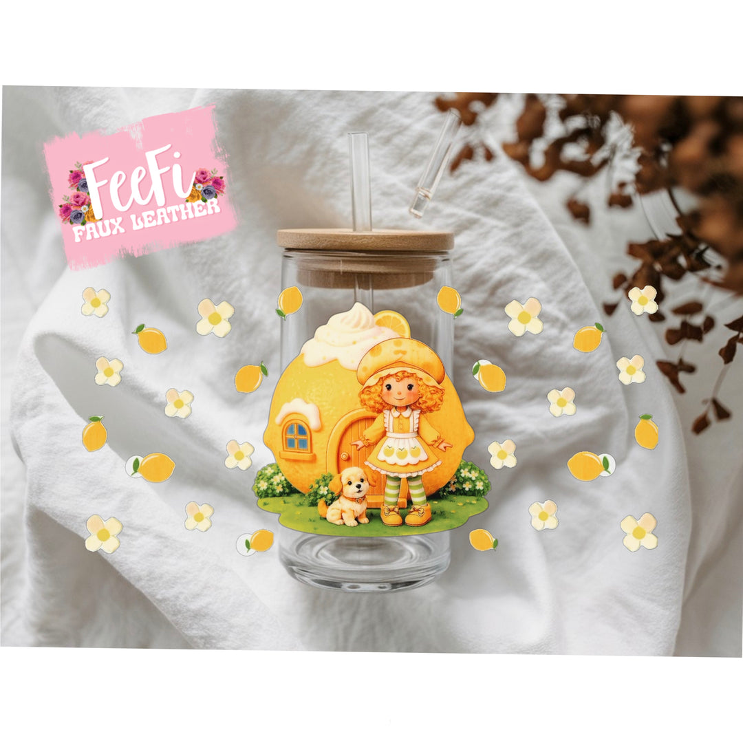 Strawberry Shortcake UV DTF Cup Wrap – Easy Cup Wrap for Tumblers & Projects FeeFiFauxLeather