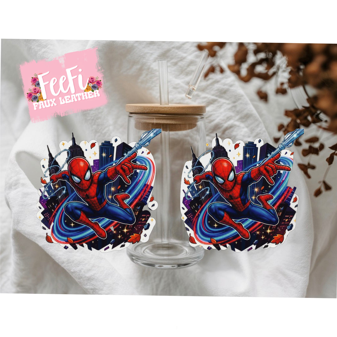 Spiderman UV DTF Cup Wrap – Easy Cup Wrap for Tumblers & Projects FeeFiFauxLeather