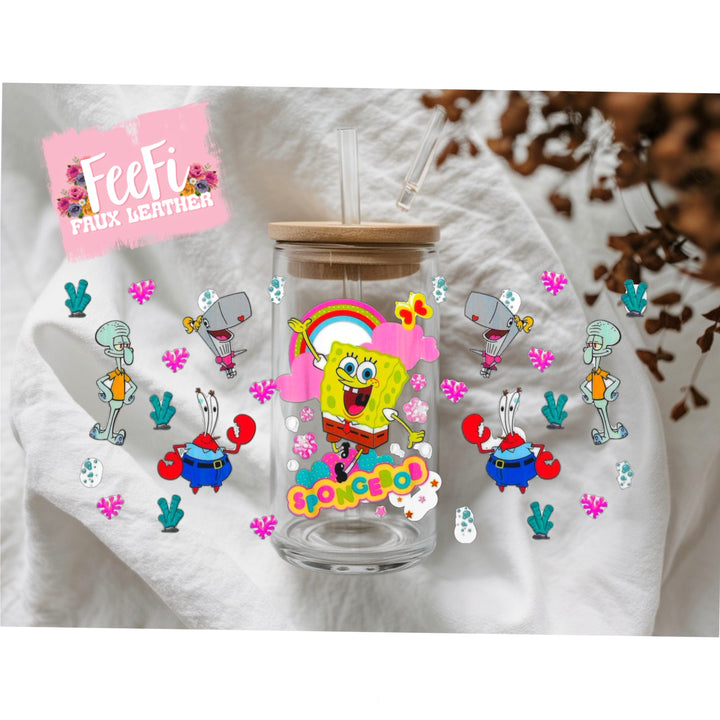 Sponge Bob UV DTF Cup Wrap – Easy Cup Wrap for Tumblers & Projects FeeFiFauxLeather