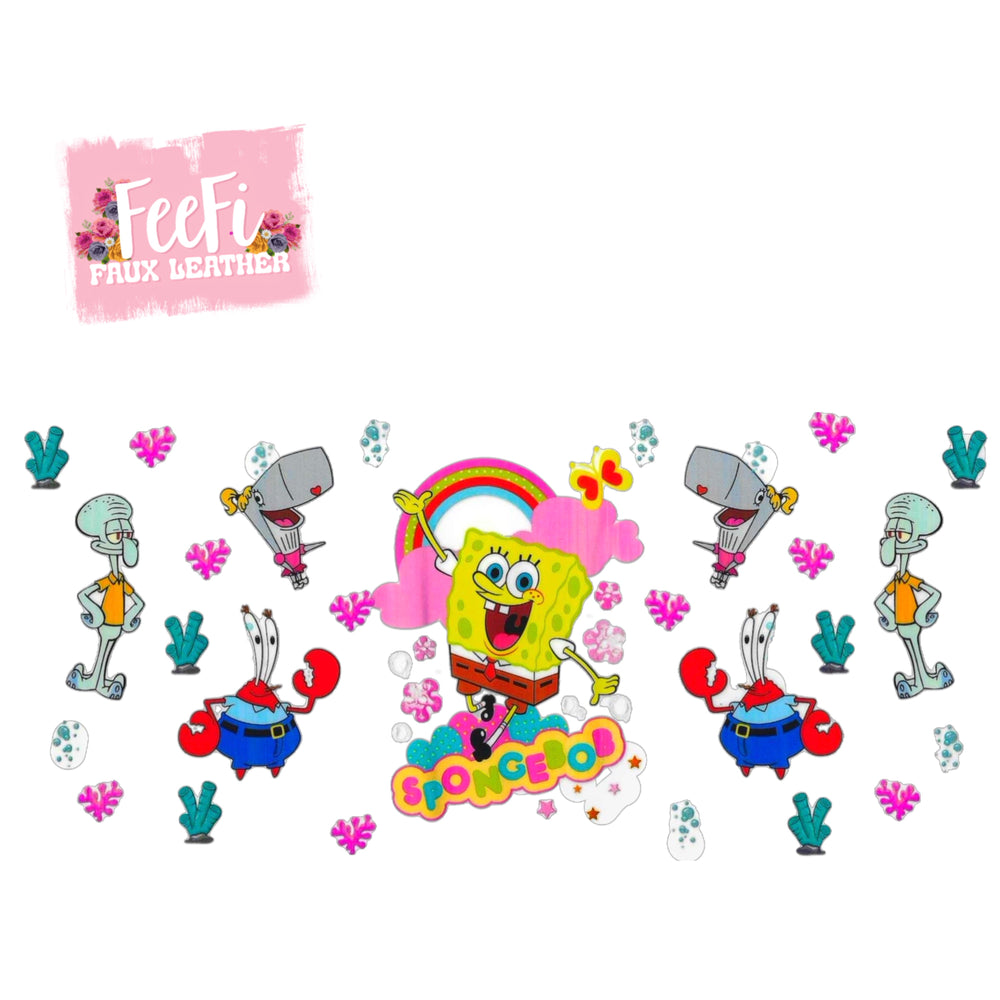 Sponge Bob UV DTF Cup Wrap – Easy Cup Wrap for Tumblers & Projects FeeFiFauxLeather