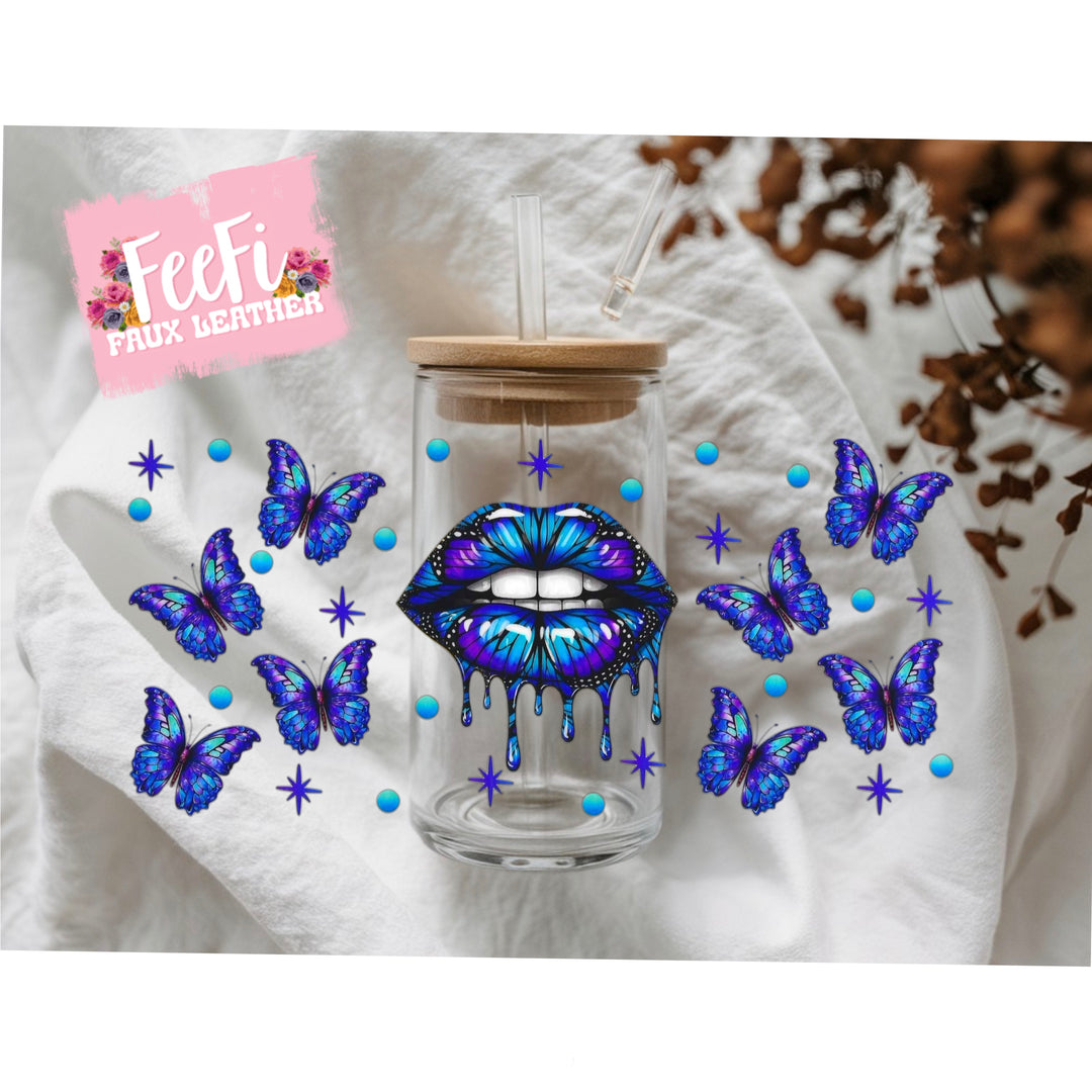 Lips Print UV DTF Cup Wrap – Easy Cup Wrap for Tumblers & Projects FeeFiFauxLeather