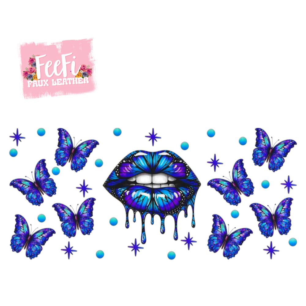 Lips Print UV DTF Cup Wrap – Easy Cup Wrap for Tumblers & Projects FeeFiFauxLeather