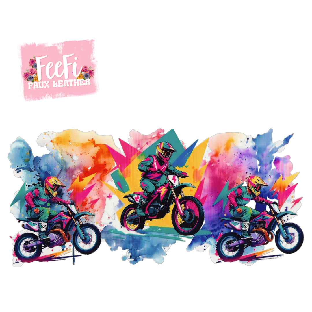 Dirt Bike UV DTF Cup Wrap – Easy Cup Wrap for Tumblers & Projects FeeFiFauxLeather