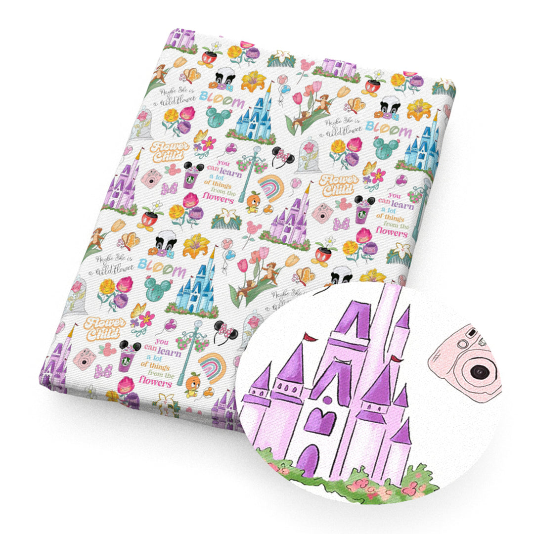 Castle Printed Faux Leather Sheet FeeFiFauxLeather