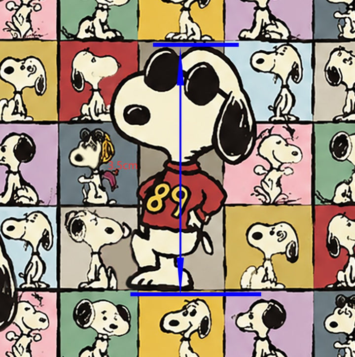 Snoopy Faux Leather Sheet Bright colors FeeFiFauxLeather