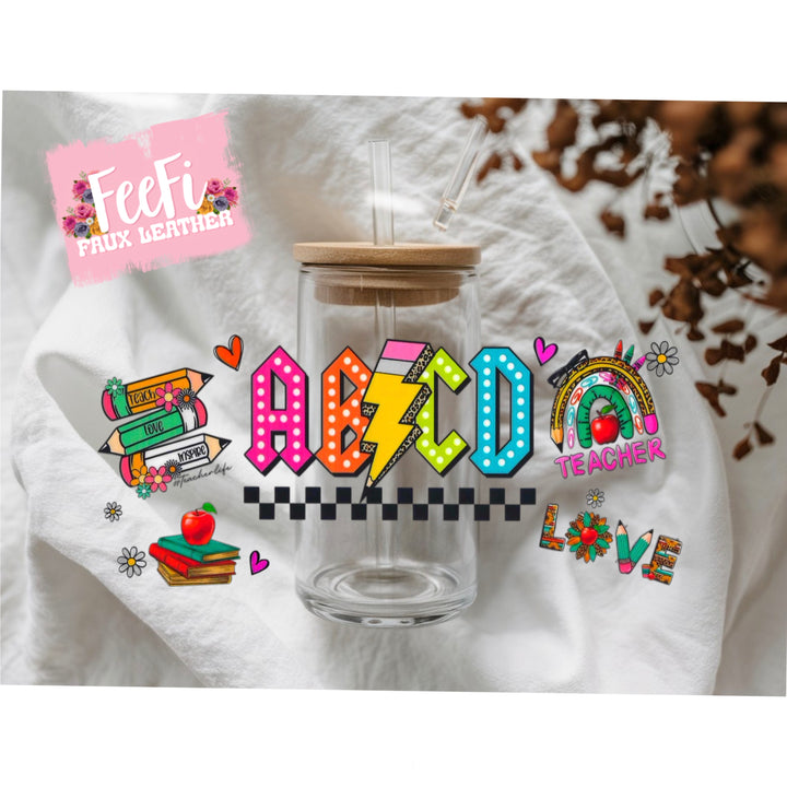 Teacher UV DTF Cup Wrap – Easy Cup Wrap for Tumblers & Projects FeeFiFauxLeather