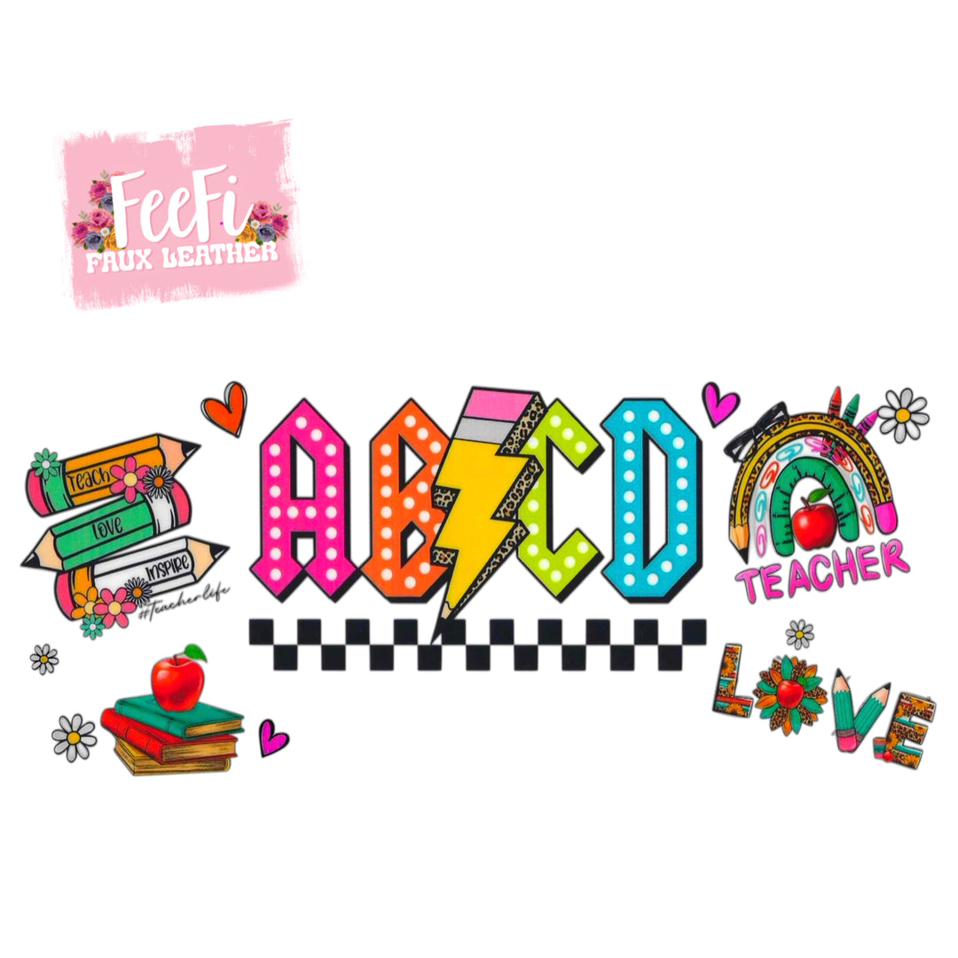 Teacher UV DTF Cup Wrap – Easy Cup Wrap for Tumblers & Projects FeeFiFauxLeather
