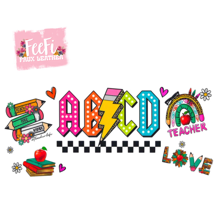 Teacher UV DTF Cup Wrap – Easy Cup Wrap for Tumblers & Projects FeeFiFauxLeather