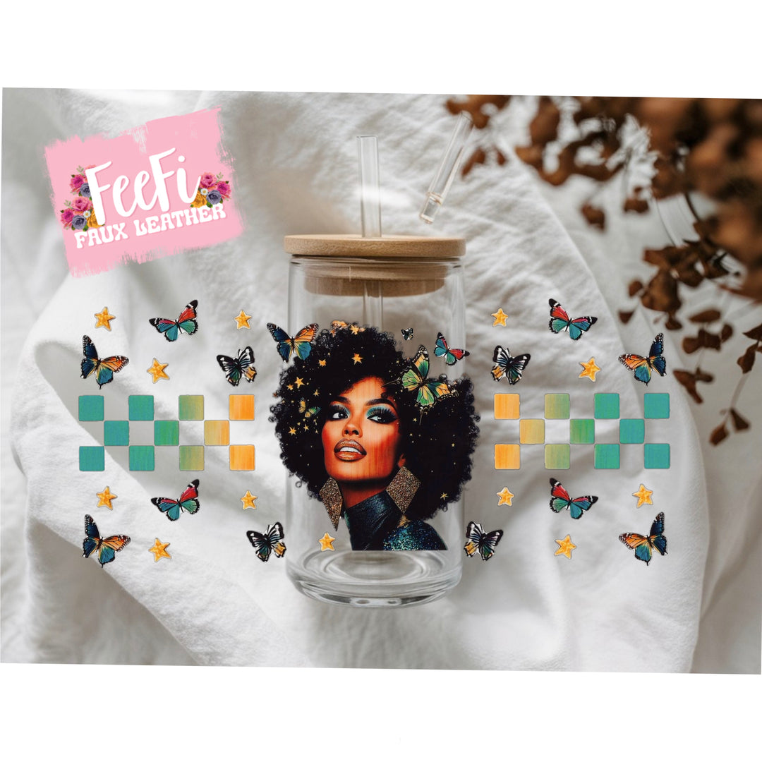 Girl UV DTF Cup Wrap – Easy Cup Wrap for Tumblers & Projects FeeFiFauxLeather