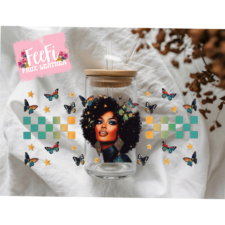 Girl UV DTF Cup Wrap – Easy Cup Wrap for Tumblers & Projects FeeFiFauxLeather