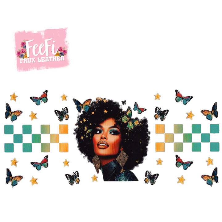 Girl UV DTF Cup Wrap – Easy Cup Wrap for Tumblers & Projects FeeFiFauxLeather