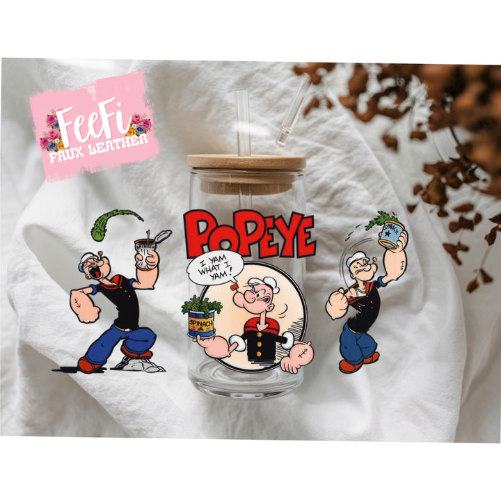 Popeye UV DTF Cup Wrap – Easy Cup Wrap for Tumblers & Projects FeeFiFauxLeather