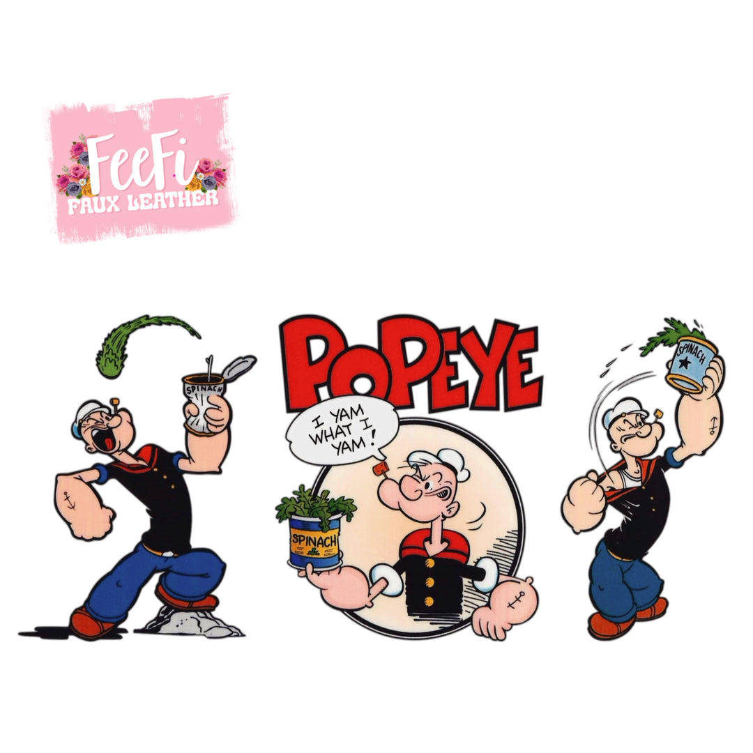 Popeye UV DTF Cup Wrap – Easy Cup Wrap for Tumblers & Projects FeeFiFauxLeather