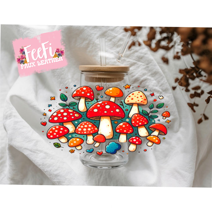 Mushrooms UV DTF Cup Wrap – Easy Cup Wrap for Tumblers & Projects FeeFiFauxLeather
