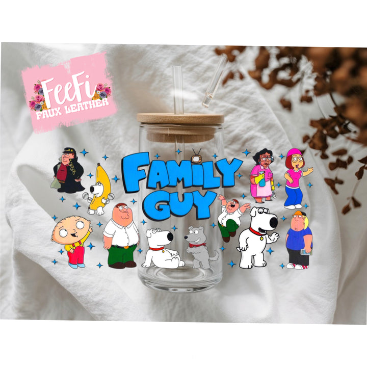 Family Guy UV DTF Cup Wrap – Easy Cup Wrap for Tumblers & Projects FeeFiFauxLeather