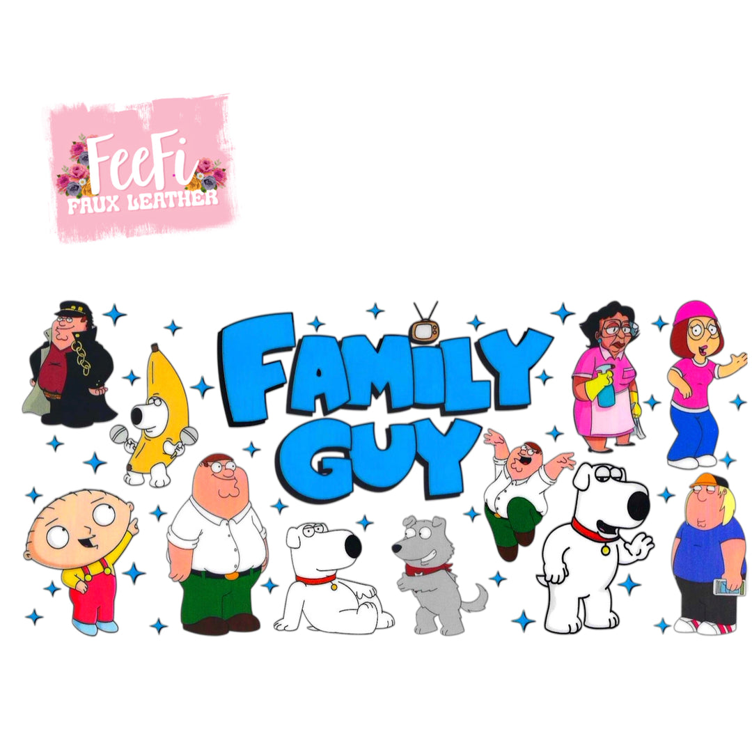 Family Guy UV DTF Cup Wrap – Easy Cup Wrap for Tumblers & Projects FeeFiFauxLeather