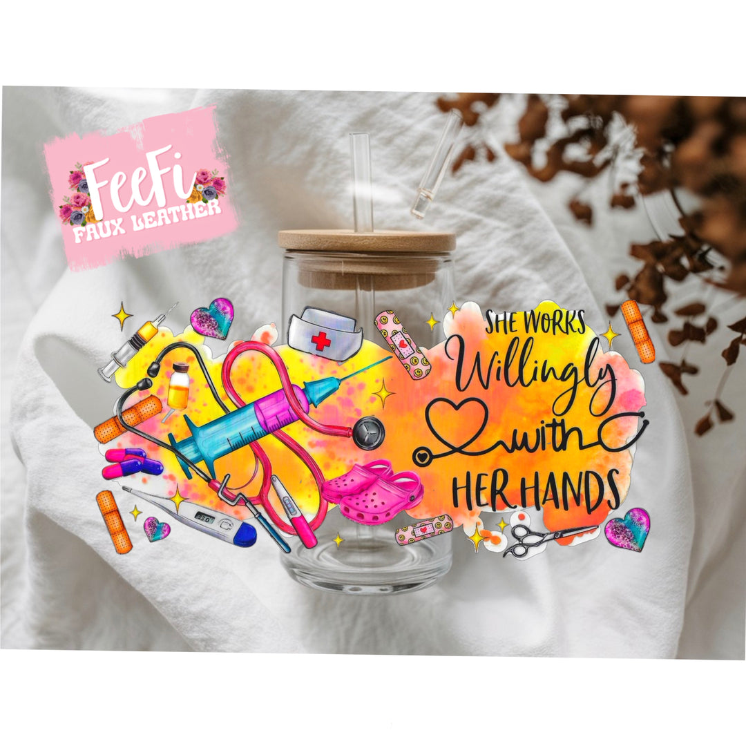 Nurse UV DTF Cup Wrap – Easy Cup Wrap for Tumblers & Projects FeeFiFauxLeather