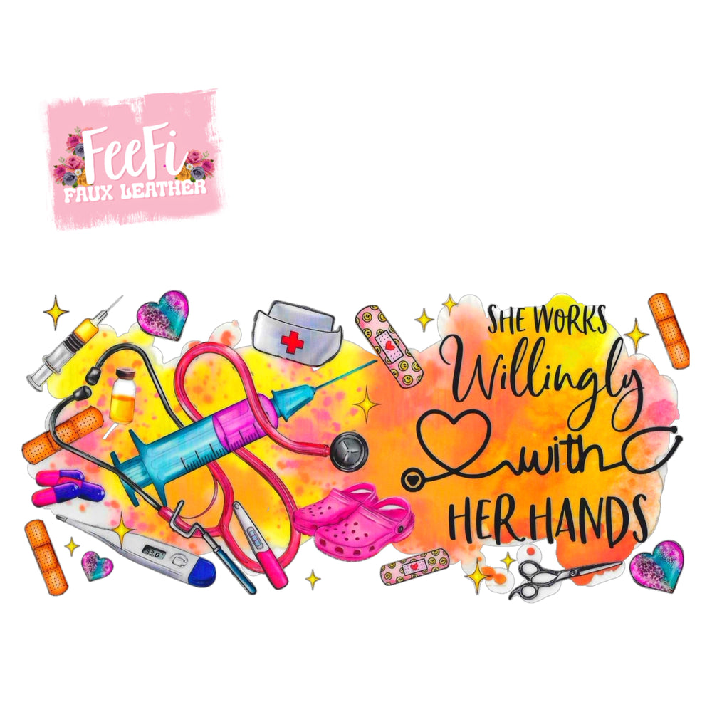 Nurse UV DTF Cup Wrap – Easy Cup Wrap for Tumblers & Projects FeeFiFauxLeather