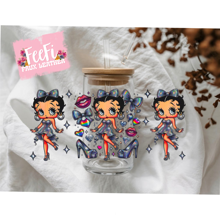 Betty Boop UV DTF Cup Wrap – Easy Cup Wrap for Tumblers & Projects FeeFiFauxLeather
