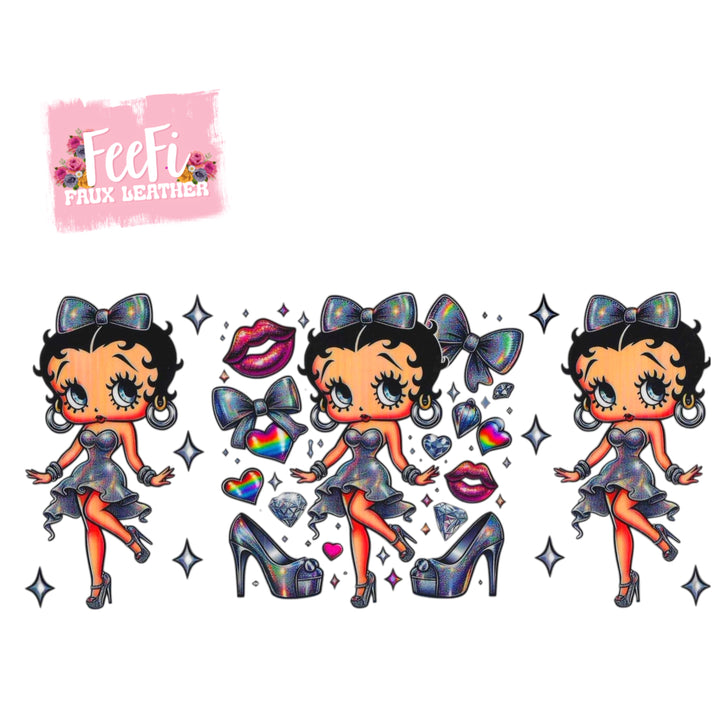 Betty Boop UV DTF Cup Wrap – Easy Cup Wrap for Tumblers & Projects FeeFiFauxLeather