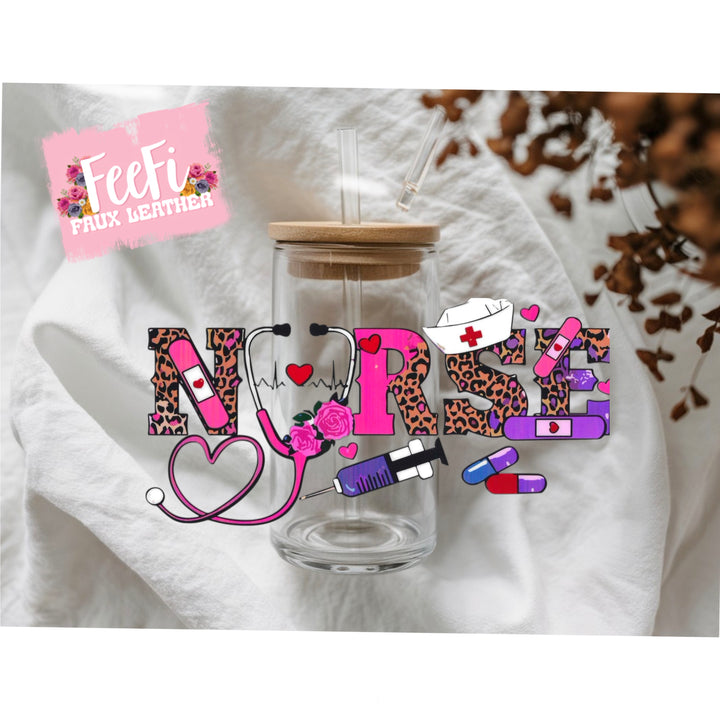 Nurse UV DTF Cup Wrap – Easy Cup Wrap for Tumblers & Projects FeeFiFauxLeather