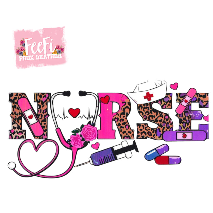 Nurse UV DTF Cup Wrap – Easy Cup Wrap for Tumblers & Projects FeeFiFauxLeather