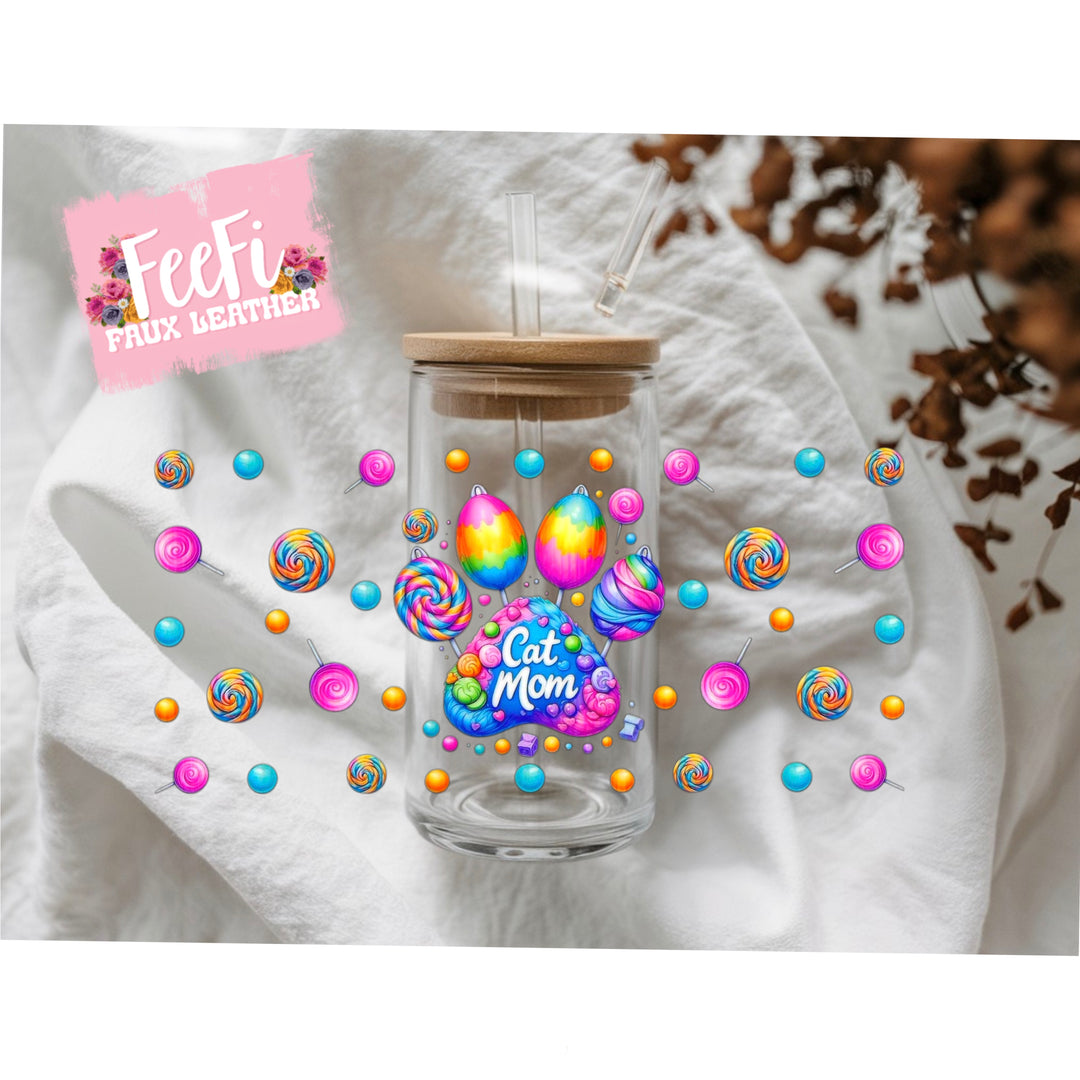Cat Mom UV DTF Cup Wrap – Easy Cup Wrap for Tumblers & Projects (Copy) FeeFiFauxLeather
