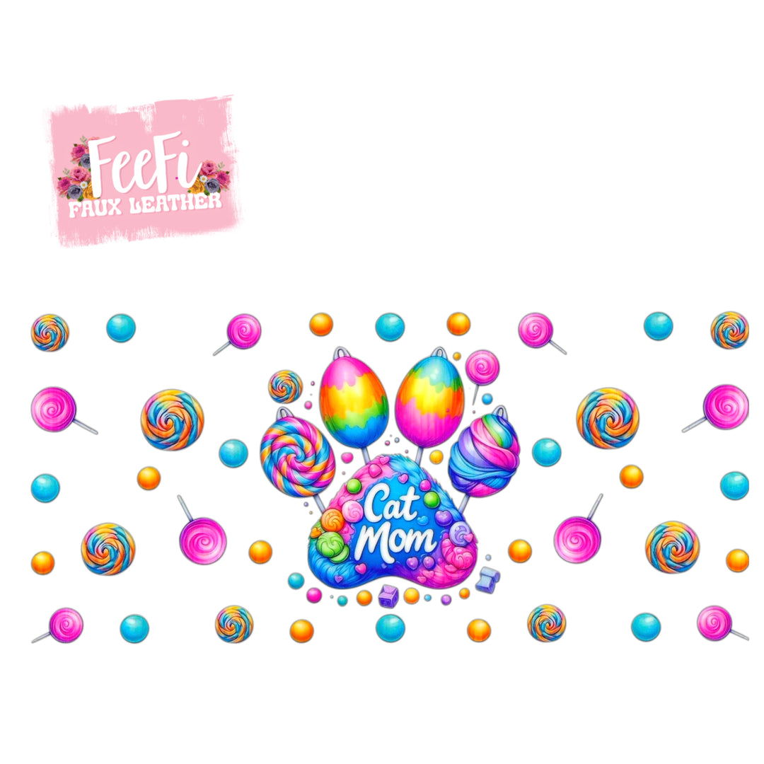Cat Mom UV DTF Cup Wrap – Easy Cup Wrap for Tumblers & Projects (Copy) FeeFiFauxLeather