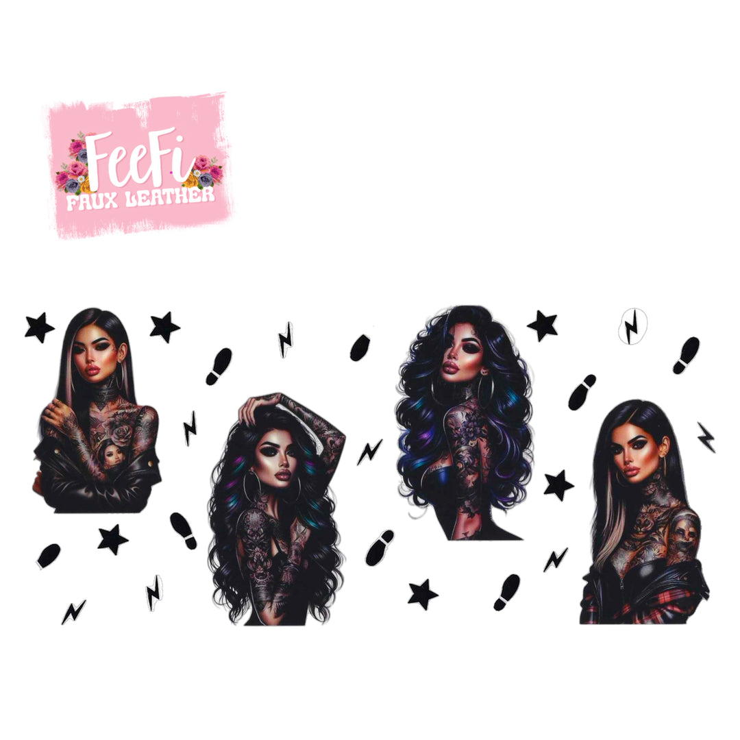 Girl UV DTF Cup Wrap – Easy Cup Wrap for Tumblers & Projects FeeFiFauxLeather