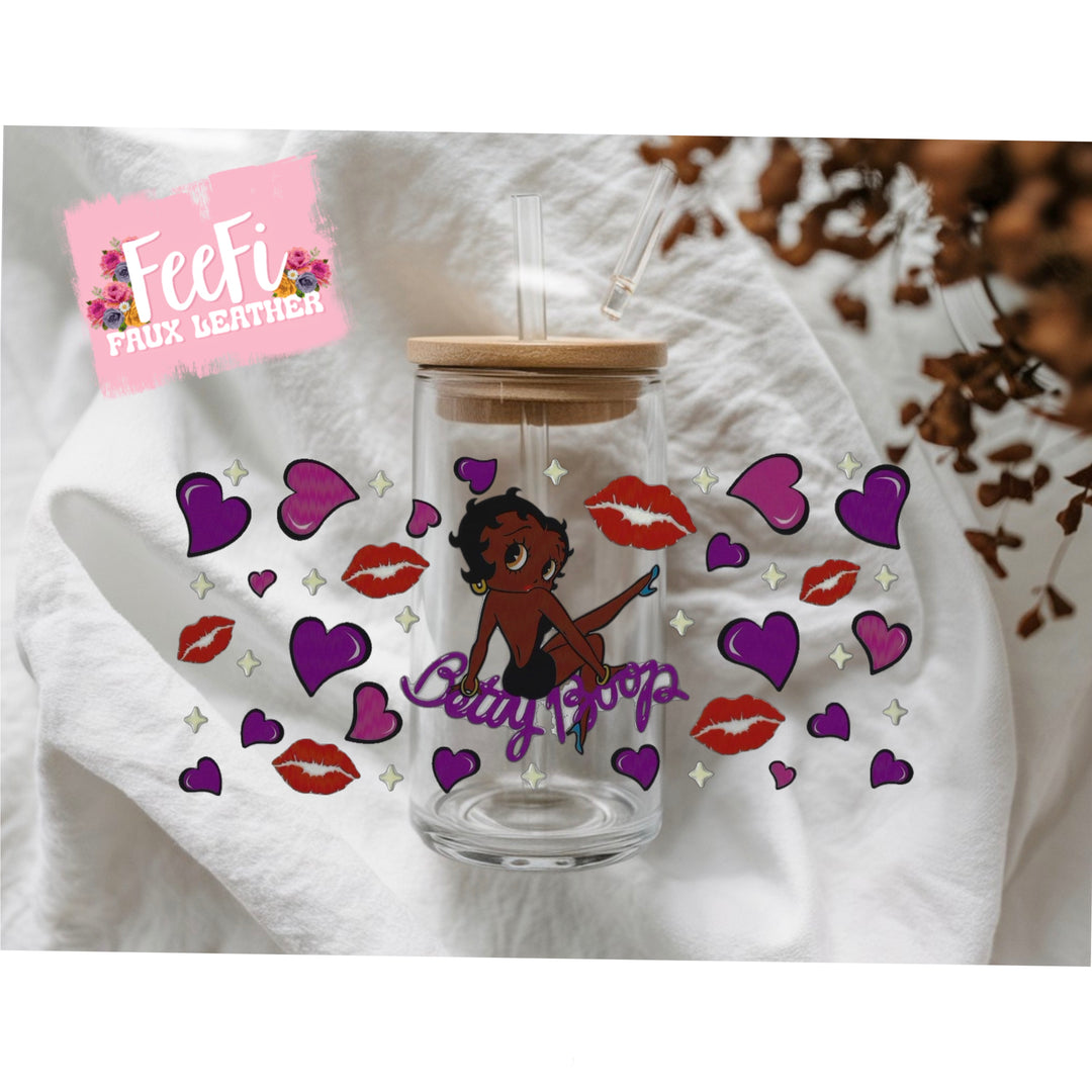 Betty Boop UV DTF Cup Wrap – Easy Cup Wrap for Tumblers & Projects FeeFiFauxLeather
