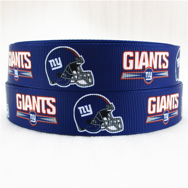 Giants Football Ribbon 1 Yard Printed Grosgrain Ribbon 7/8 inch wide FeeFiFauxLeather