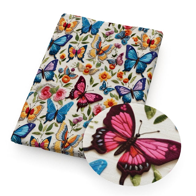 Butterfly Printed Faux Leather FeeFiFauxLeather