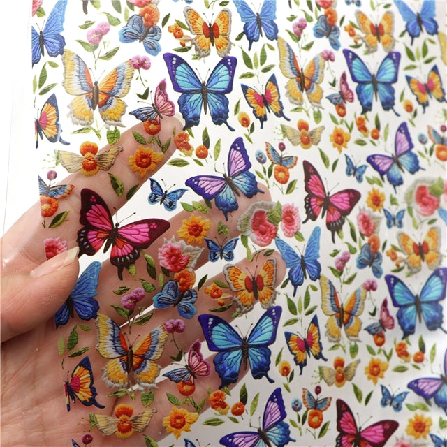Butterfly Printed Faux Leather FeeFiFauxLeather