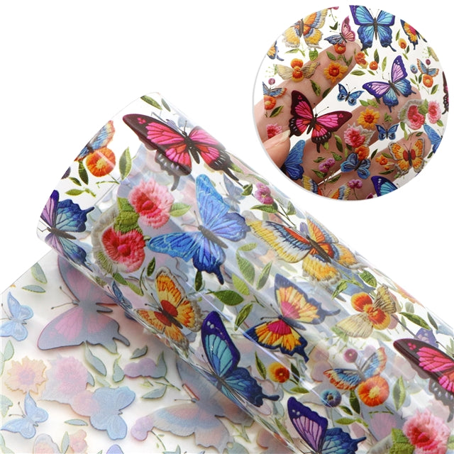 Butterfly Printed Faux Leather FeeFiFauxLeather