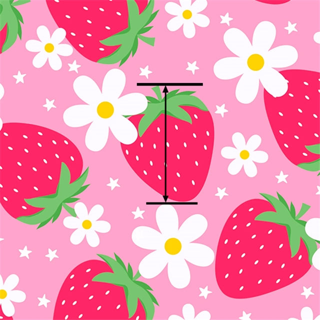 Strawberry and Daisy Printed Fabric FeeFiFauxLeather