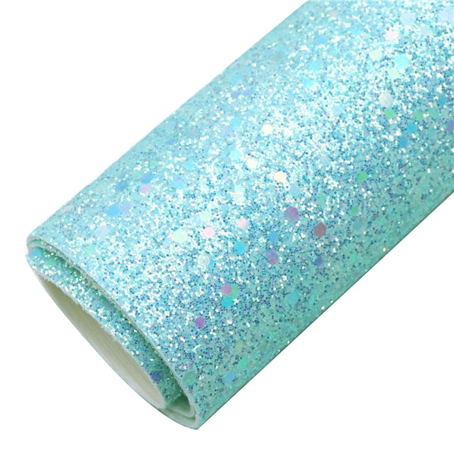 Sequin Chunky Glitter Printed Faux Leather FeeFiFauxLeather