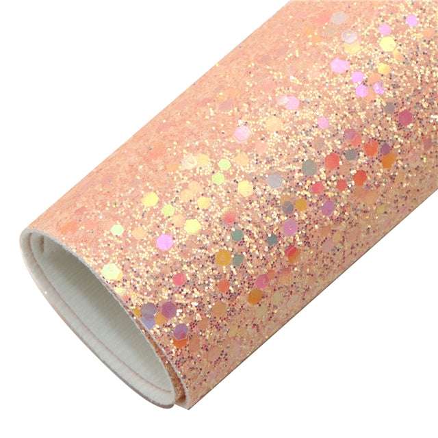 Sequin Chunky Glitter Printed Faux Leather FeeFiFauxLeather