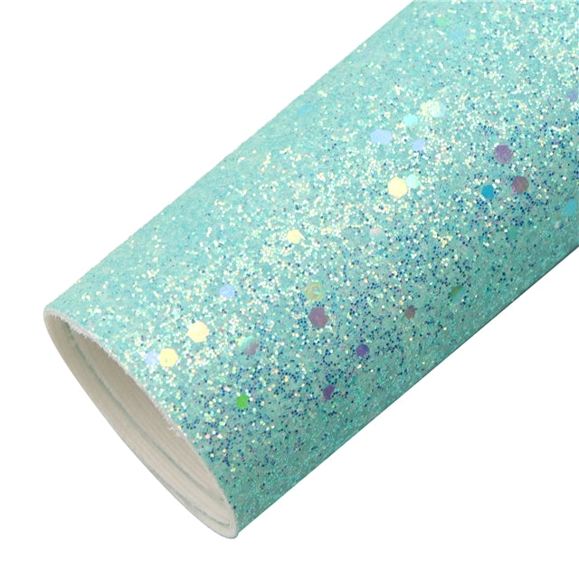 Sequin Chunky Glitter Printed Faux Leather FeeFiFauxLeather