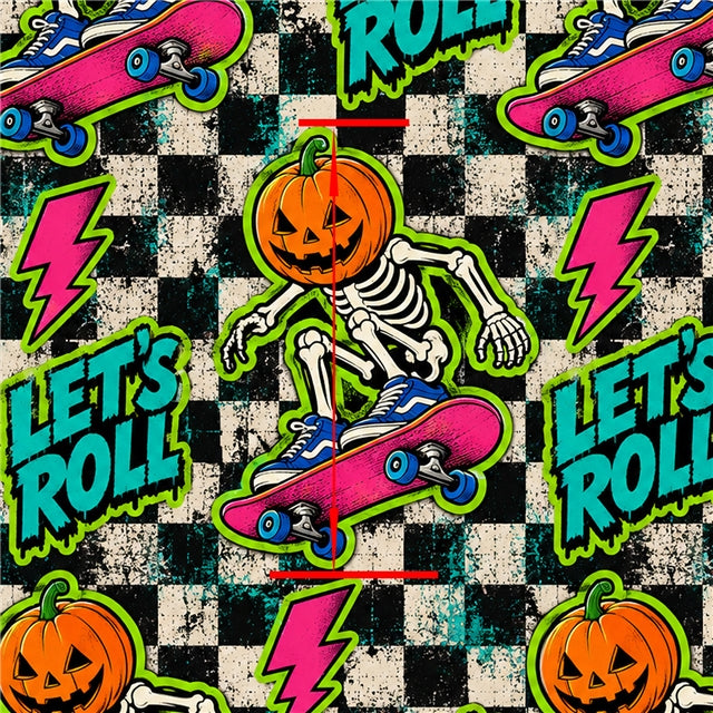 Pumpkins Halloween Bullet Printed Fabric FeeFiFauxLeather