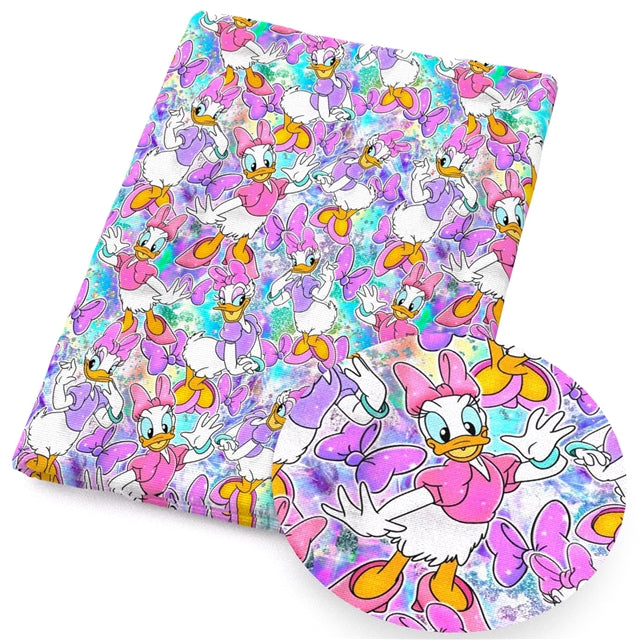Mouse and Ducks Bullet Printed Fabric FeeFiFauxLeather