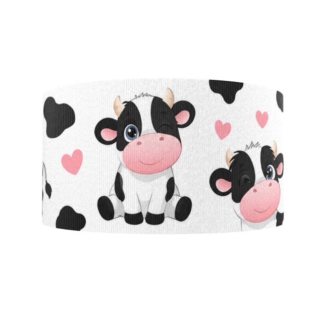 Cow Ribbon 1 Yard Printed Grosgrain Ribbon 1 1/2 inch wide FeeFiFauxLeather