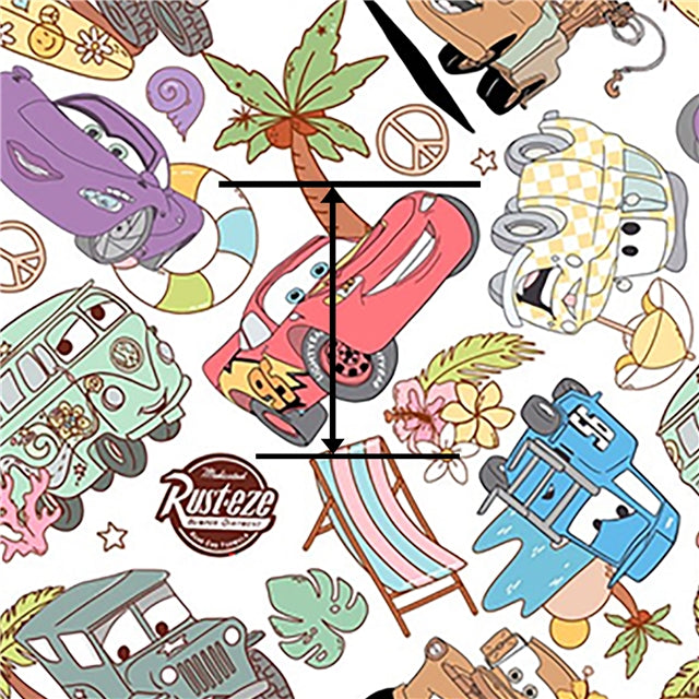 Cars Printed Faux Leather Sheet FeeFiFauxLeather