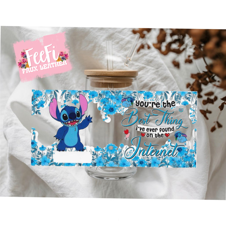 Blue Alien UV DTF Cup Wrap – Easy Cup Wrap for Tumblers & Projects FeeFiFauxLeather
