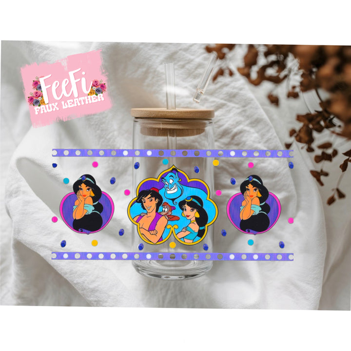 Princess Jasmine UV DTF Cup Wrap – Easy Cup Wrap for Tumblers & Projects FeeFiFauxLeather