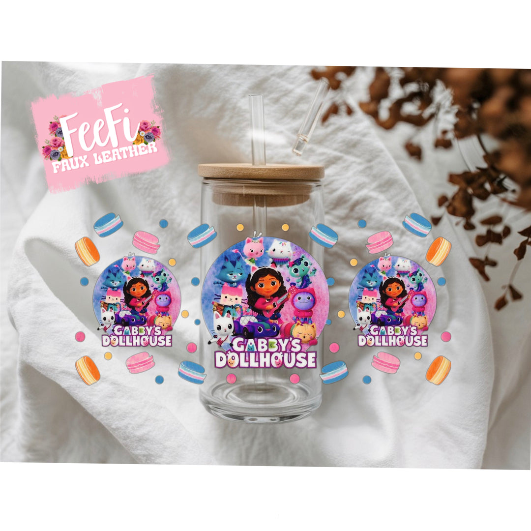 Gabby’s Dollhouse UV DTF Cup Wrap – Easy Cup Wrap for Tumblers & Projects FeeFiFauxLeather