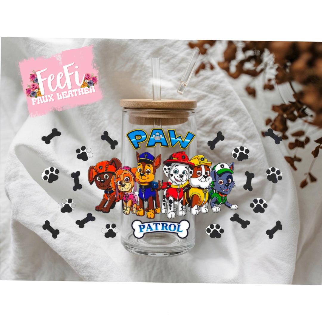 Paw Patrol UV DTF Cup Wrap – Easy Cup Wrap for Tumblers & Projects FeeFiFauxLeather