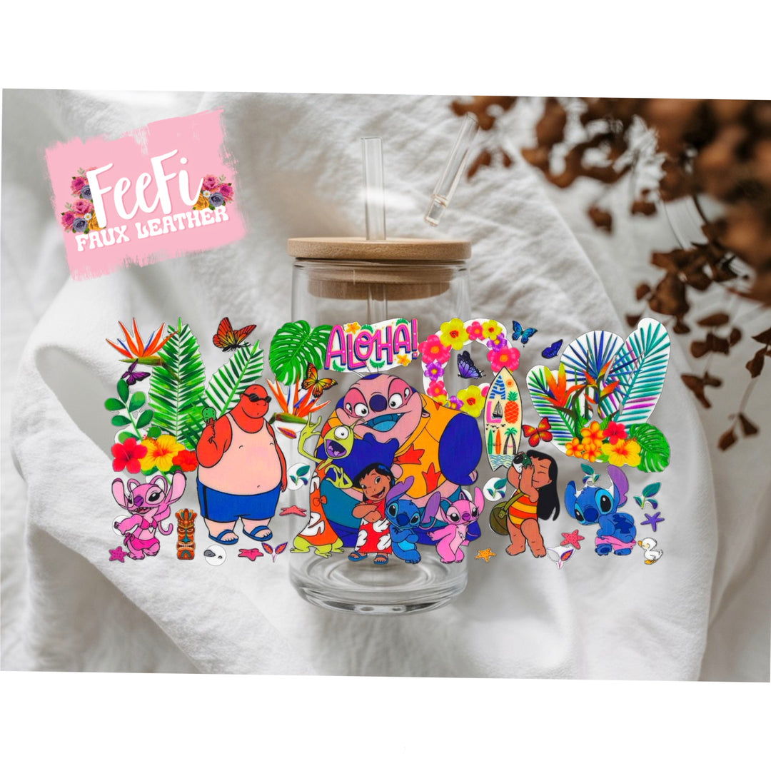 Blue Alien UV DTF Cup Wrap – Easy Cup Wrap for Tumblers & Projects FeeFiFauxLeather
