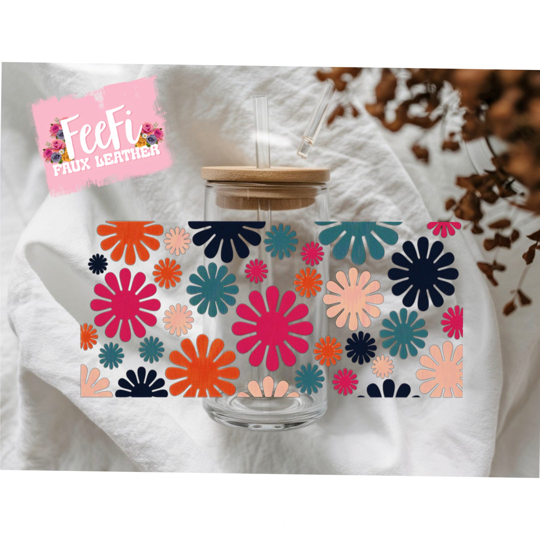 Groovy Garden UV DTF Cup Wrap – Easy Cup Wrap for Tumblers & Projects FeeFiFauxLeather
